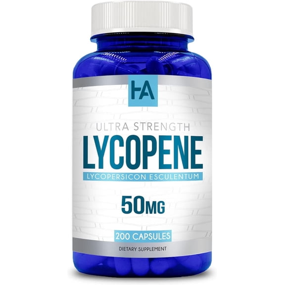 Healing Awakening Ultra Strength Lycopene 50mg Vegan Antioxidant Capsules, 200 Count