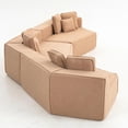 thumbnail image 6 of Barara King 181"Extra Large Compressed Seat Sofa with Teddy Sherpa Fabric, Full-Foam Cushion and Includes 9 Soft Pillows, Boneless Couches with High-Density Foam for Living Room, Brown, 6 of 9