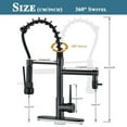 thumbnail image 5 of Matte Black Kitchen Faucet Single Handle Pull Down Sprayer Spring Mixer W/ Cover, 5 of 14