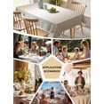 thumbnail image 5 of Beige White Ombre Table Cloth, Modern Gradient Abstract Art Waterproof Tablecloth for Square Tables, Reusable Washable Fabric Table Cover for Restaurant Kitchen Dining Tables 60"x60", 5 of 6