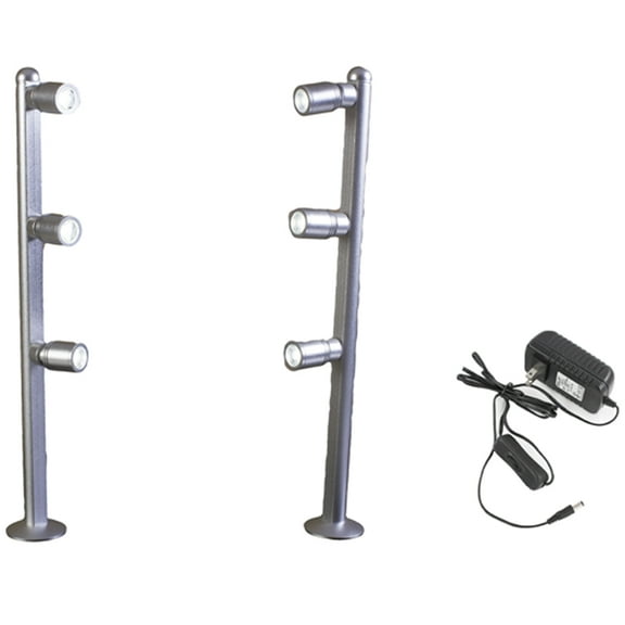LEDupdates Showcase LED Light pole style spot Light SET of 2 silver FY-53 with UL listed power supply