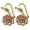 Gold, variant on Outdoor Rustic Wooden Bench with Wagon Wheel Legs for 2 People, Burnt-Like Finish Garden Bench for Patio Lawn Yard, Solid Fir Wood Front Porch Furniture