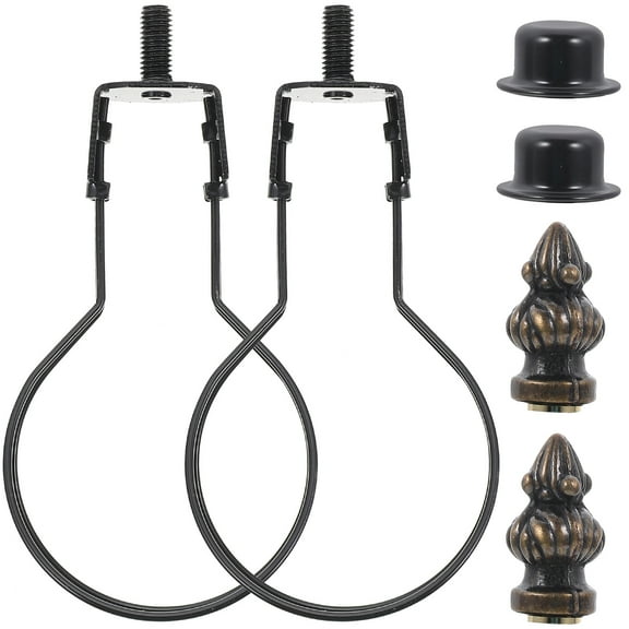 2 Sets Lampshade Holder Clip on Light Bulb Clamps Bulbs LED Floor Black