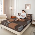 thumbnail image 4 of Castle Fairy Teens Zebra Print 3pcs Twin Sheet Sets,Geometric Plaid Twin Fitted Sheet,Lattice Patchwork Breathable Flat Sheet,Microfiber Bedroom Decor, 4 of 7