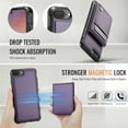 thumbnail image 5 of for iPhone 8 Plus/7 Plus Case with RFID Blocking Card Holder iPhone 8 Plus/7 Plus Case Magsafe Compatible Phone case Kickstand Wallet 2 in 1 Detachable Magnetic Leather Cover for Men Women, Purple, 5 of 10