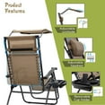 thumbnail image 7 of Lacoo Zero Gravity Chair Outdoor Folding Recliner Lounge Chair Seating Capacity for 1 with Attachable Sunshade Canopy and Holder, Black, 7 of 7