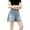 Blue, variant on LIIPEE Girls Jeans Shorts Summer Fashion Bowknot Stretch Elastic Waist Denim Shorts With Pocket Girls Trendy Beach Vacation Daily Wear Shorts,Blue,12-13 Years