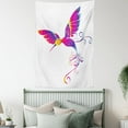 thumbnail image 4 of Hummingbirds Decorations Wall Hanging Tapestry, colorful feather Hummingbird curvy tail ornament stylized artistic design, Bedroom Living Room Dorm Accessories, 60 X 80 Inches, by Ambesonne, 4 of 5