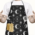 thumbnail image 2 of Black Moon Skull Pattern Apron-Garden Aprons for Women with Pockets-Cotton Linen Waterproof Kitchen Cooking Gardening Aprons Adjustable for Kitchen,Cooking,BBQ and Salon 33x27 Inch, 2 of 7