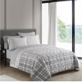 thumbnail image 7 of Dearfoams Grey Plaid Velvet Plush 7 Piece Quilt Bedding Set with Polyester Sheets, King, 7 of 7