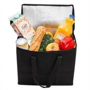 Tripumer 2 Pack Large Insulated Grocery Shopping Bags Reusable Bag Thermal Zipper Collapsible Tote Cooler Food Transport Hot and Cold for Instacart Camping Black