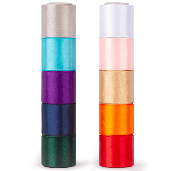 BCOOSS Rainbow Satin Ribbon for Gift Wrapping Floral Bouquets Wedding Party Decoration