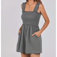 thumbnail image 5 of Women's Summer Casual Smocked Rompers Square Neck Sleeveless Loose Shorts Jumpsuit Beach Vacation Outfits, 5 of 6