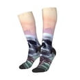 thumbnail image 2 of Fotbe Mist Sunflower Skull print Women's Men's Novelty Crew Socks Cotton Socks Knee High Socks for Walking,Running,Nurses,Pregnancy, 2 of 8