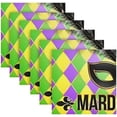 thumbnail image 6 of Coolnut Mardi Gras Cloth Napkins Set of 6, Oversized Washable Reusable Polyester Dinner Table Napkins for Family, Restaurant, Party Decor, 20 x 20 Inch, 6 of 7