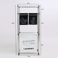 thumbnail image 6 of 3 Tier Laundry Sorter,ONE PIX Laundry Hampers with 3 Removable Bags and Hooks, Vertical Laundry Basket Organizer, Black and White, 6 of 7
