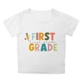 thumbnail image 5 of Girls T Shirts Kids First Grade Celebration Graphic Tee Round Neck Loose Top Girls' Tops White 13-14 Years, 5 of 5