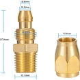 thumbnail image 2 of HAHDAXIA Raccord de Remplacement Réutilisable en Laiton Massif de Qualité Supérieure 10 Pcs pour Boyau ID de 3/8 Po, Tuyau Rigide NPT de 1/4 Po (10 Pcs 3/8), 2 of 7