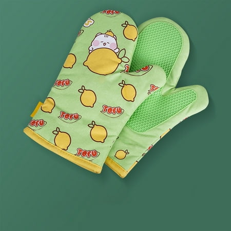 

HAXMNOU Microwave Oven Gloves Silica Gel Anti Scalding Heat Insulation Oven Special Kitchen Baking Thickened High Temperature Resistants Steam Oven
