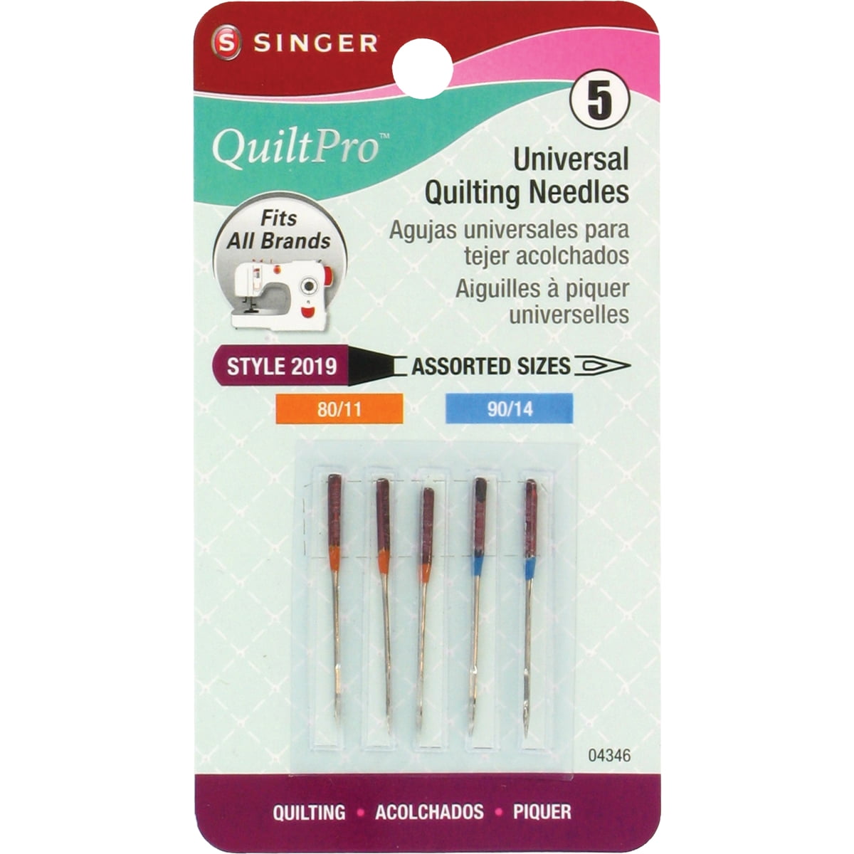 QuiltPro Universal Quilting Machine NeedlesSizes 11/80 (3) & 14/90 (2
