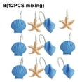 thumbnail image 2 of Visland 12PCS Starfish Seashell Conch Style Shower Curtain Hooks Rust Proof Rings Bathroom Hangers Resin Decorative Shower Curtain Hook, 2 of 5