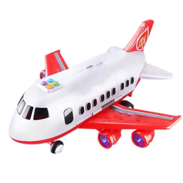 Avión de aleación con luces y sonido, con 6 coches de juguete, juego de aventura de bomberos con temática infantil