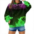 thumbnail image 5 of NuoCaiYun Fall Winter Sweatshirts for Men and Women Hooded Sweater Flame Printed Pullover Blouse with Pocket, 5 of 6