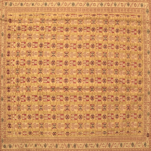Ahgly Company Indoor Square Abstract Brown Contemporary Area Rugs, 3' Square