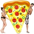 thumbnail image 2 of Giant Inflatable Pizza Slice Pool Float, Fun Pool Floaties, Swim Party Toy, Summer Pool Raft (1 Pack), Extra Large with Cup Holders, 2 of 6