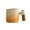 Orange, variant on Blueek Coarse Ceramic Coffee Cup with Wooden Grip Handle Retro Mini Tea Mug Mountain Sea Gradient Glaze Small Cup for Home and Office(Red)