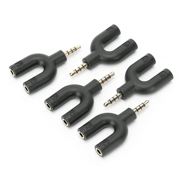 Rotary Plug Connector,5Pcs U Type Adapter Headphone Mike Splitter Plug Adapter Professional