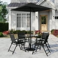 thumbnail image 1 of Mainstays Carlington 6-Piece Outdoor Dining Set with Umbrella, Black, 1 of 11
