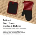 thumbnail image 3 of Cuisinart Kitchen Oven Mitt/Glove & Rectangle Potholder with Pocket Set w/Neoprene for Easy Gripping, Heat Resistant up to 500 degrees F, Twill Stripe- Red Dahlia, 3 of 7