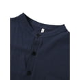 thumbnail image 5 of Huyghdfb Men’ s Shirt, Solid Color Henley Neck Tops with Pocket and Buttons, 5 of 9