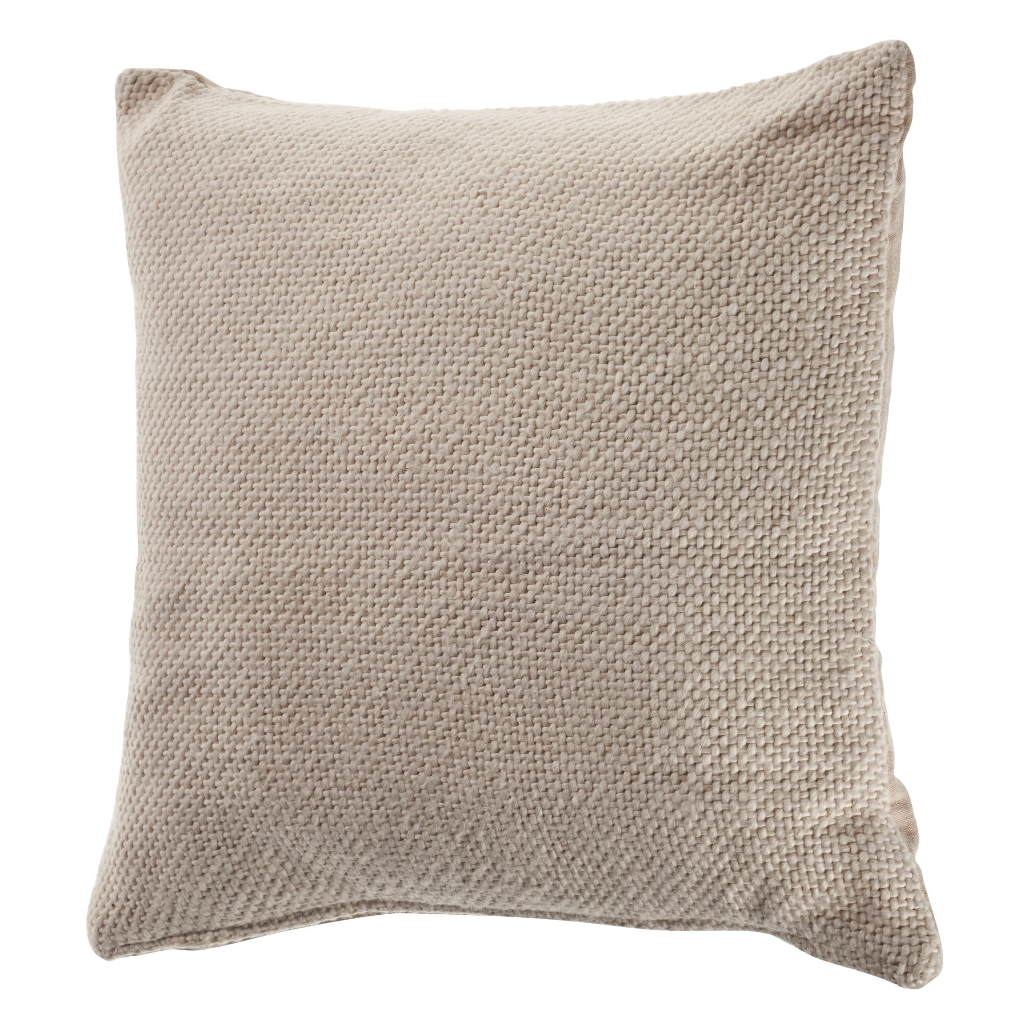 Harlow Hill Natural Solid Transitional Cotton Throw Pillow Cover, 18" x 18"