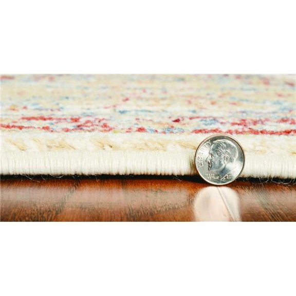 3'x5' Ivory Machine Woven Floral Traditional Indoor Area Rug