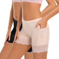 thumbnail image 4 of AOMPMSDX Seamless Non Shorts For Underskirt Ladies Anti Scratch Underwear Flat Shorts Lace Shorts Beige XL, 4 of 8