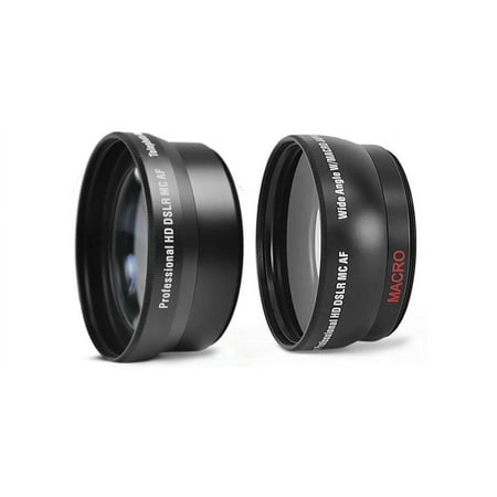 2PC LENS KIT PRO HD WIDE ANGLE & TELEPHOTO LENS for SONY SLT-A37K SLT-A37 (55mm Compatible)