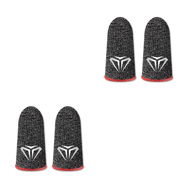 Cateissary 10 piezas de fundas para dedos para juegos de teléfonos móviles, guantes antideslizantes para pantalla táctil, cubiertas de fibra Rojo Tipo 1 2piezas