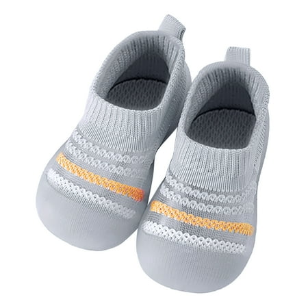 

EIALIVE Girls Boys Kids Leisure Shoes Mesh Soft Bottom Breathable On Sport Shoes Socks Shoes Grey 25