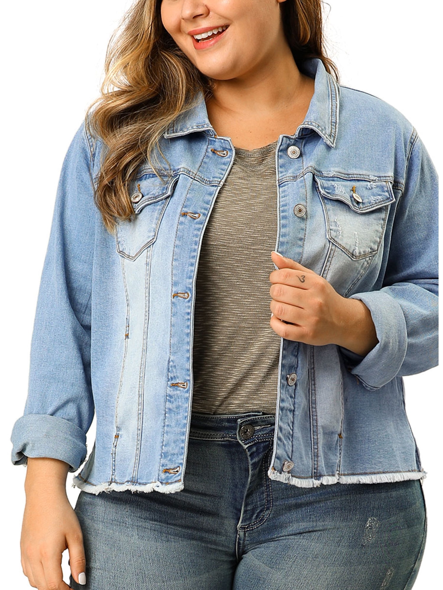 walmart plus size jean jacket