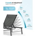 thumbnail image 5 of 2-Pack Foldable Aluminum Patio Chaise Lounge, 5-Position Pool Chair, Gray, 5 of 8