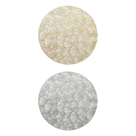 

2pcs Ginkgo Biloba Hollow Kitchen PVC Placemat Heat Resistant Modern Table Mat