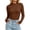 Brown, variant on Women's Tops Long Sleeve Solid Basic Casual Slim Crew Neck Lightweight Soft Fashion Tunic Tee Shirt, Black M