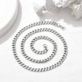 thumbnail image 4 of U7 Silver Cuban Necklace for Men Stainless Steel Curb Chain Jewelry 6mm 18 Inch Fashion Gift for Son Husband, 4 of 8
