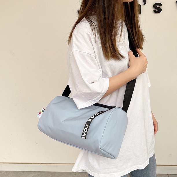 Bolsa de lona multifuncional, bolsa de gimnasio, bolsa de equipaje de mano para mujeres y hombres (azul claro)