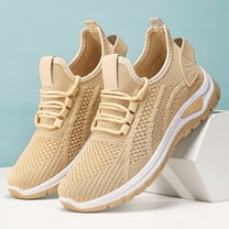 XIMIN Womens Stretchy Mesh Wedge Orthopedic Ultra-Light Sneakers with Arch Support Air Cushion Road Shoes Comfort Lace Up Non Slip Breathable Casual Walking Running Shoes Tennis Sneakers