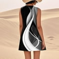 thumbnail image 4 of Robe Sans Manches pour Femmes, Coupe Ample Col Rond Robe d'Été Décontractée avec Poches, Noir, Taille g, 4 of 6