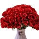 thumbnail image 1 of Flor artificial 12 cabezas rosas de seda DIY decoración del hogar de boda (rojo), 1 of 2