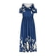 thumbnail image 4 of Puntoco Vestido De Manga Corta Con Cuello En V, Mujer Casual Estampado Plisado Cintura Sexy Tirantes Tirantes Azul Marino Xl, 4 of 6